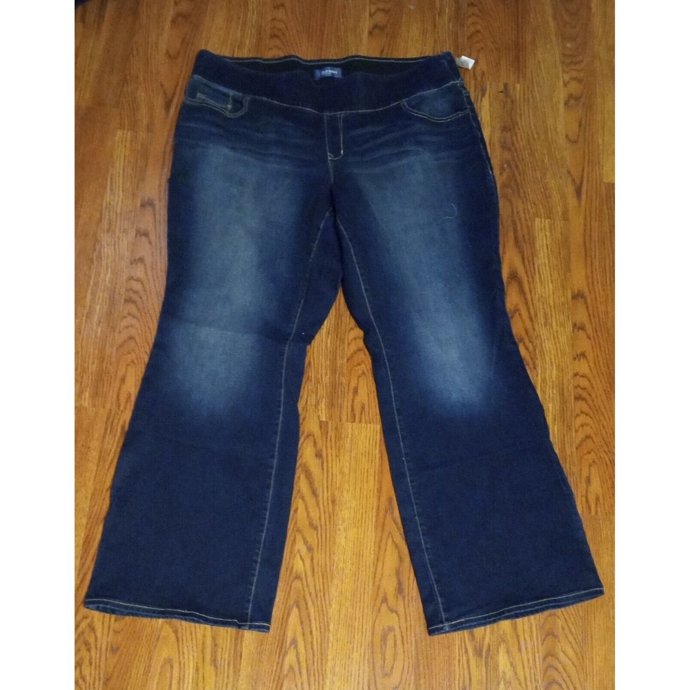 Old Navy Rock Star Jeans Size 22 Reg Pull On Stretch Wide Leg Wide Waistband NWT